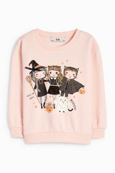 Děti - dívky - Halloween - mikina - růžová