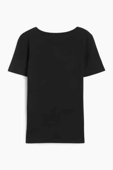 Damen - T-Shirt - Slim Fit - schwarz