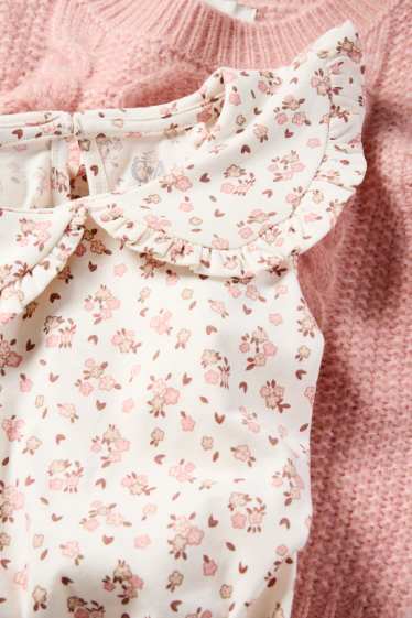 Kinder Mädchen - Set - Langarmshirt und Pullunder - 2 teilig - rosa