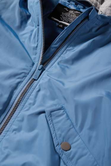 Kinderen: jongens - Bomberjack met capuchon - gevoerd - blauw