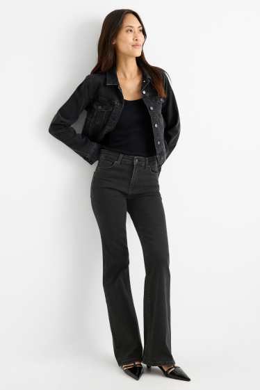Dames - Flared jeans - mid waist - LYCRA® - jeansdonkergrijs