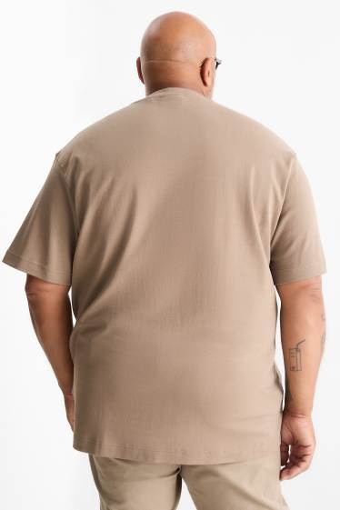 Pánské - Tričko - relaxed fit - taupe