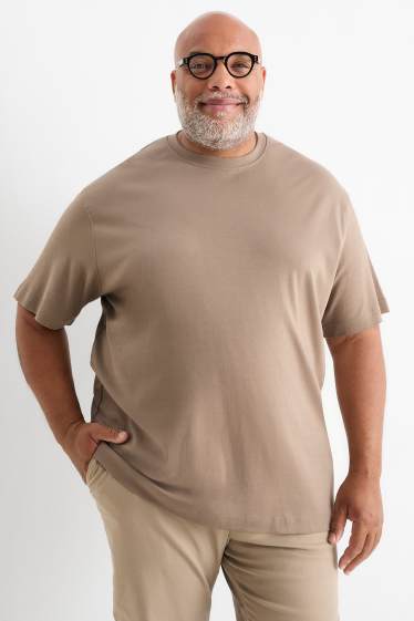 Pánské - Tričko - relaxed fit - taupe