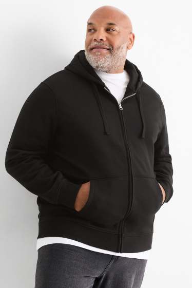 Herren - Sweatjacke mit Kapuze - schwarz