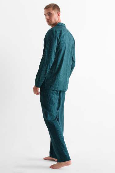 Heren - Pyjama - met patroon - donkergroen