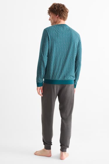 Home - Pijama - verd fosc / gris