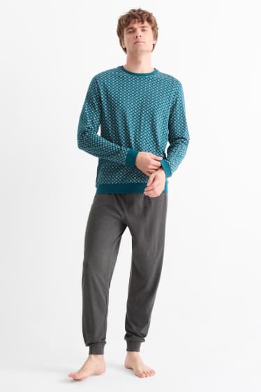 Home - Pijama - verd fosc / gris