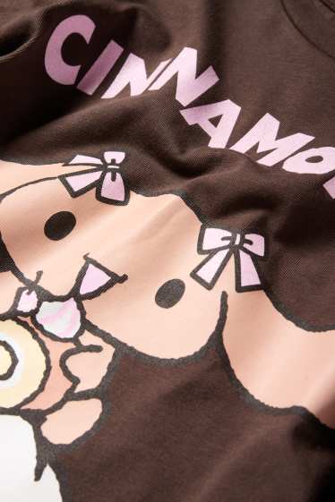 Niños: niñas - Cinnamoroll - camiseta de manga larga - look 2 en 1 - marrón oscuro