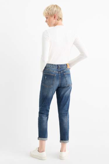 Femei - Boyfriend jeans - talie medie - LYCRA® - denim-albastru