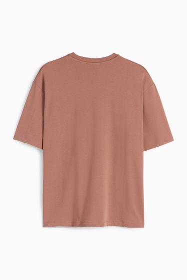 Pánské - Tričko - relaxed fit - hnědá