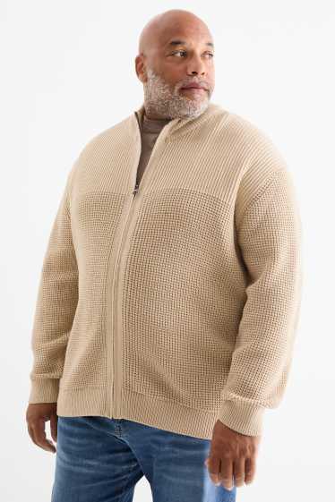 Herren - Strickjacke - strukturiert - beige