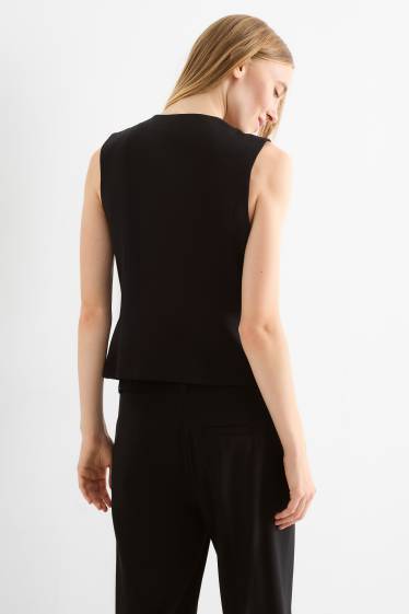 Dames - Gilet - tailored fit - zwart