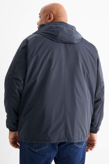 Herren - Jacke mit Kapuze - wasserabweisend - dunkelblau