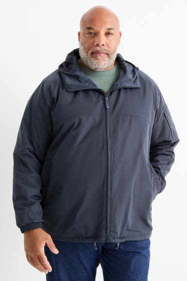 Herren - Jacke mit Kapuze - wasserabweisend - dunkelblau
