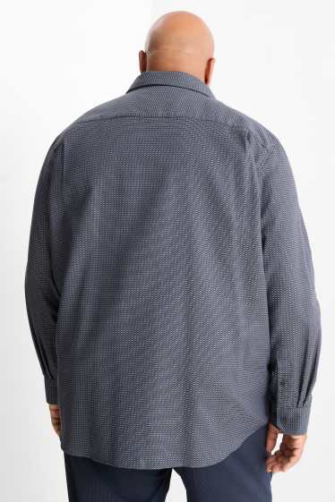 Hommes - Chemise de bureau - regular fit - col kent - sans repassage - à motif - gris