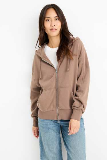 Mujer - Sudadera con cremallera - marrón claro