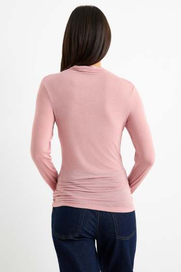 Dámské - Tričko s dlouhým rukávem basic - růžová