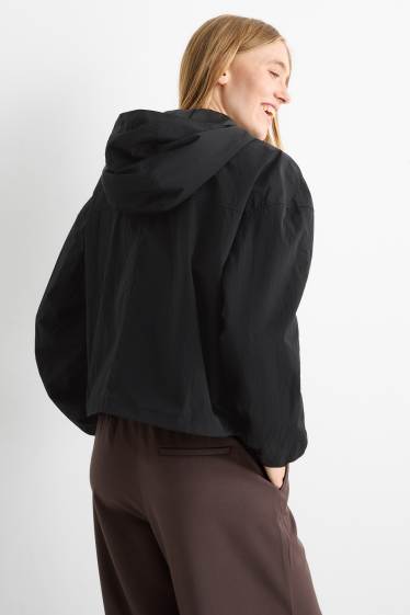 Women - Jacket with hood - water-repellent - black