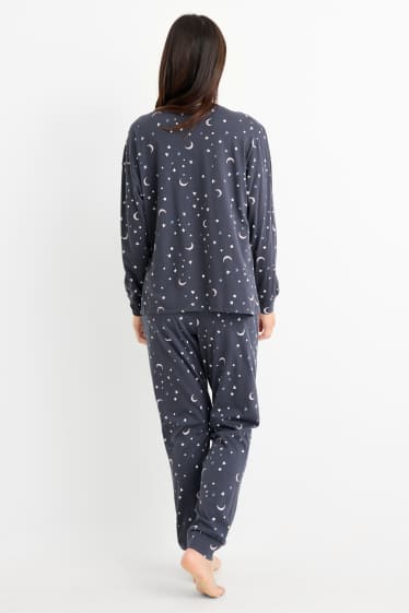 Femmes - Pyjama - à motif - bleu foncé