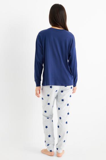 Damen - Pyjama - dunkelblau