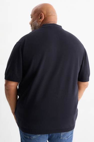 Uomo - Polo in maglia - blu scuro