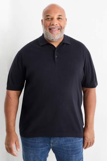 Uomo - Polo in maglia - blu scuro