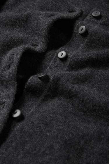 Damen - Kaschmir-Strickjacke - dunkelgrau
