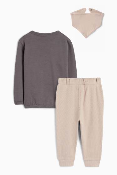 Miminka - chlapci - Motiv medvídka - outfit pro miminka - 3dílný - béžová/hnědá