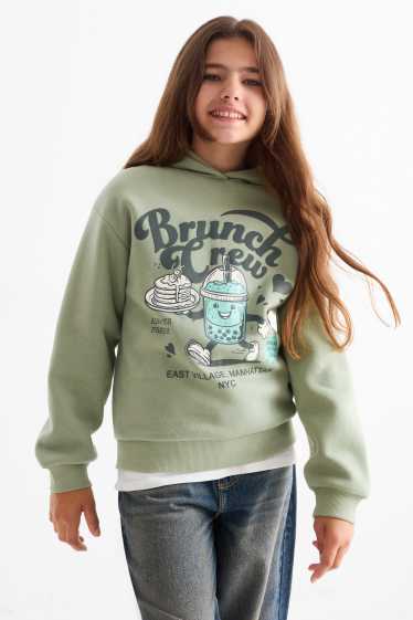 Children Girls - Bubble tea - hoodie - green