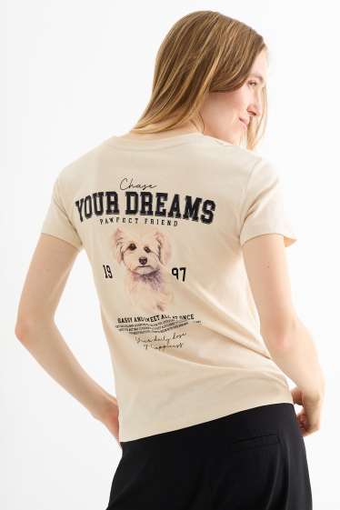 Dames - T-shirt - oversized - licht beige