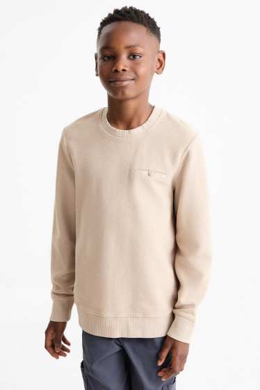 Children Boys - Sweatshirt - textured - beige