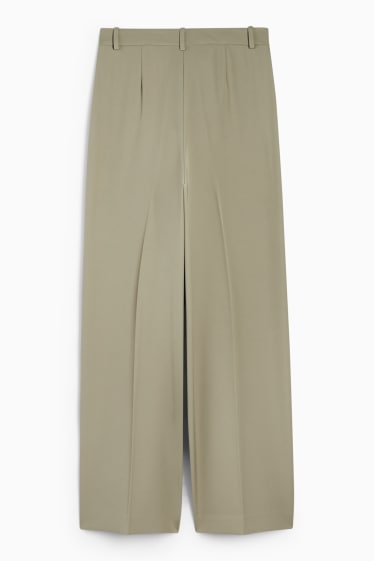 Femmes - Pantalon de bureau - high waist - relaxed fit - kaki