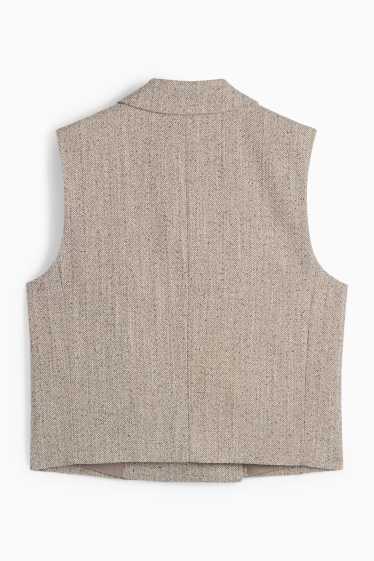 Damen - Business-Weste - Regular Fit - strukturiert - grau-melange