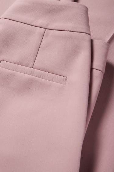 Dámské - Business kalhoty - high waist - wide leg - růžová