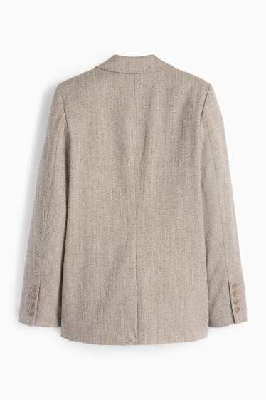 Damen - Longblazer - Regular Fit - strukturiert - grau-melange