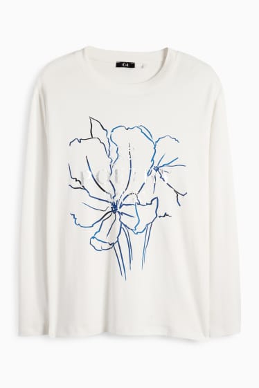 Damen - Langarmshirt - weiß