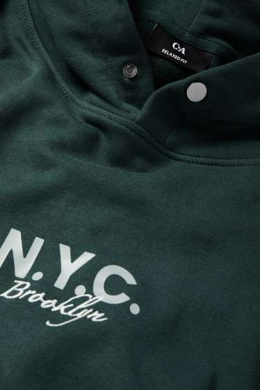 Hommes - Sweat à capuche - vert foncé