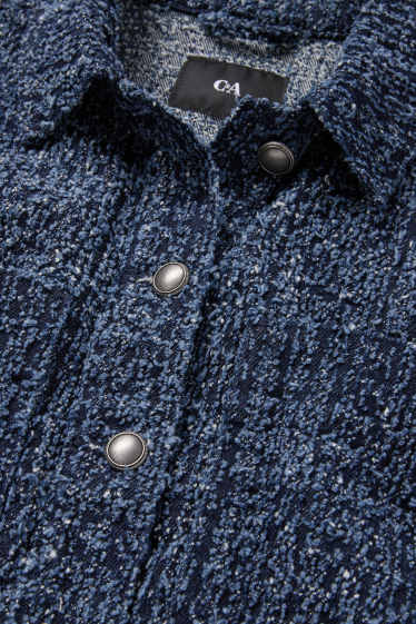 Damen - Bouclé-Jeansjacke - dunkelblau