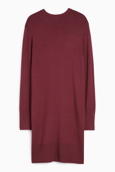 Femei - Rochie din tricot - bordo