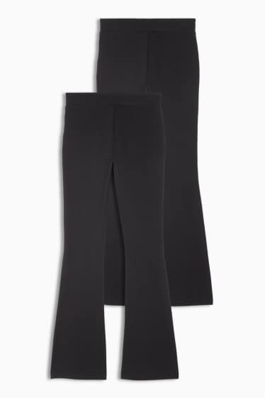 Kinder Mädchen - Multipack 2er - Flared Leggings - schwarz