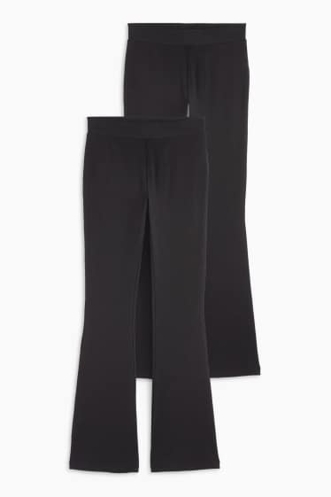 Kinder Mädchen - Multipack 2er - Flared Leggings - schwarz