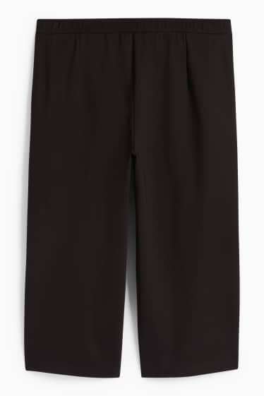 Damen - Jersey-Hose - High Waist - Wide Leg - schwarz