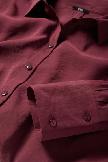 Damen - Blusenkleid - bordeaux