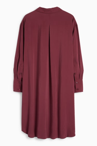 Damen - Blusenkleid - bordeaux