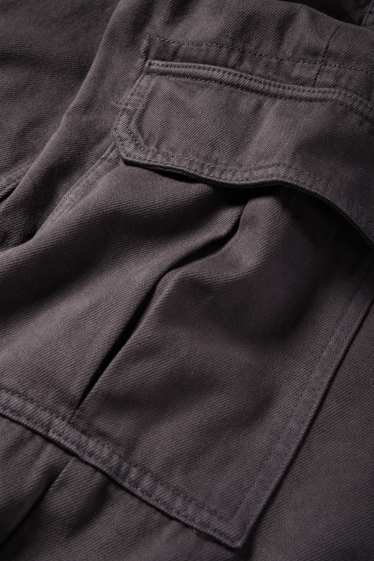 Hommes - Pantalon cargo - relaxed fit - gris foncé