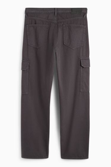 Hommes - Pantalon cargo - relaxed fit - gris foncé