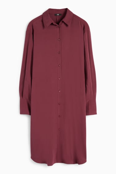 Women - Shirt dress - bordeaux