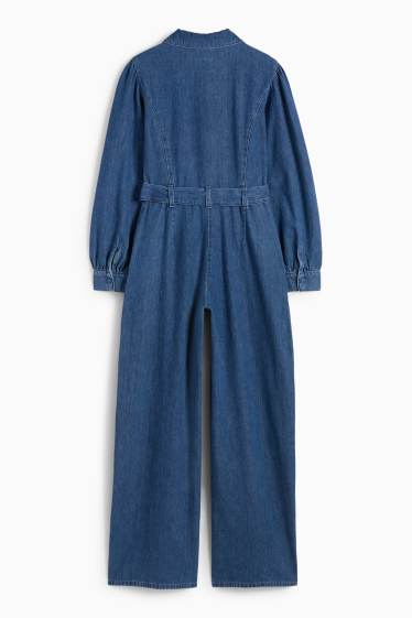Femmes - Combinaison en jean avec ceinture - jean bleu