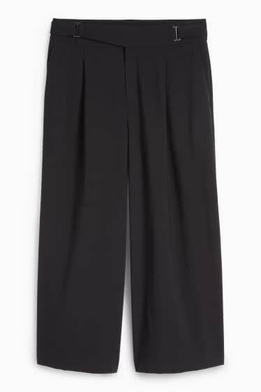 Femei - Pantaloni culotte - talie medie - relaxed fit - negru
