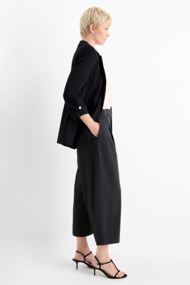Femei - Pantaloni culotte - talie medie - relaxed fit - negru